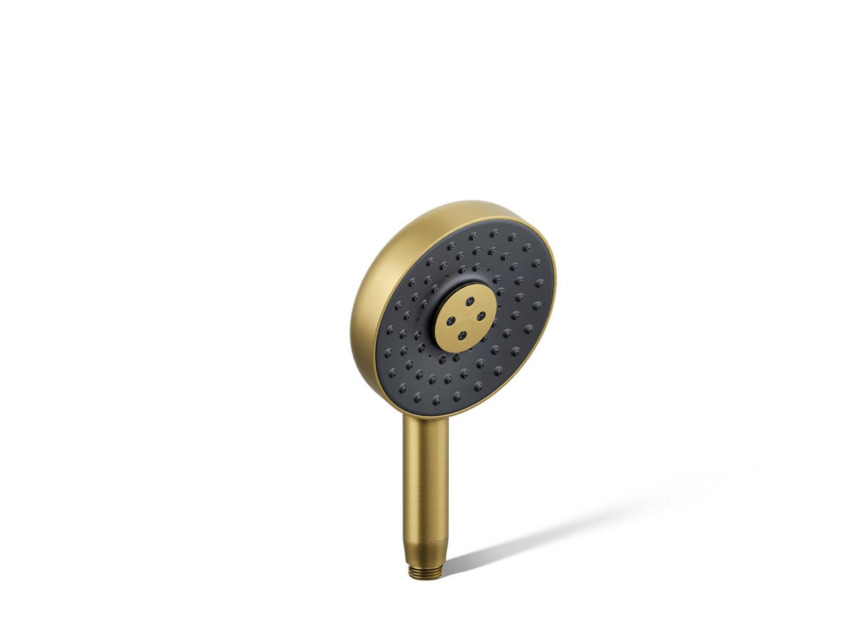 KOHLER K-26282 Statement Round three-function handshower, 2.5 gpm, vibrant brushed moderne brass
