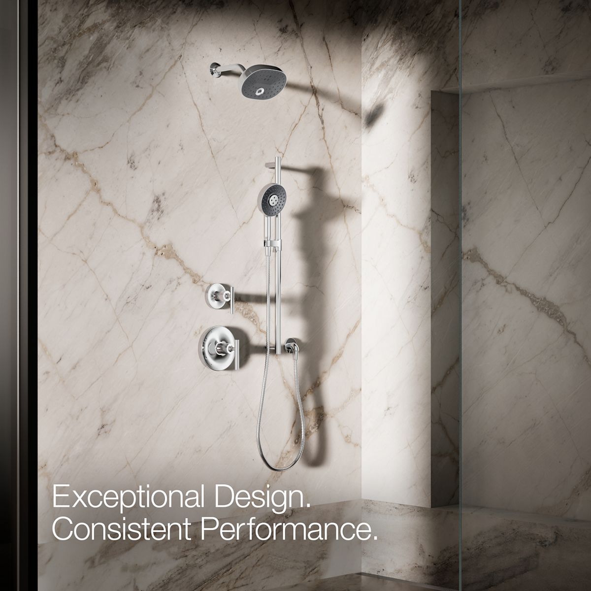 KOHLER K-26282-G Statement Round three-function handshower, 1.75 gpm
