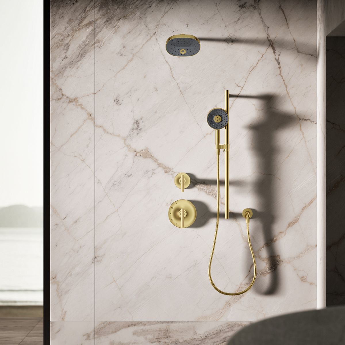 KOHLER K-26282-G Statement Round three-function handshower, 1.75 gpm