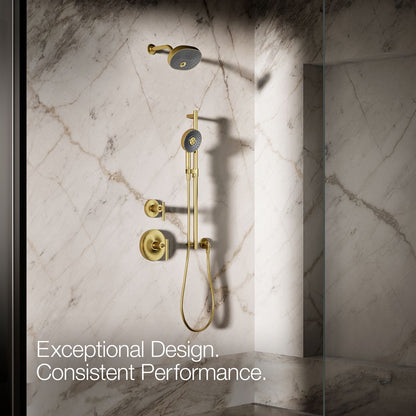 KOHLER K-26282-G Statement Round three-function handshower, 1.75 gpm
