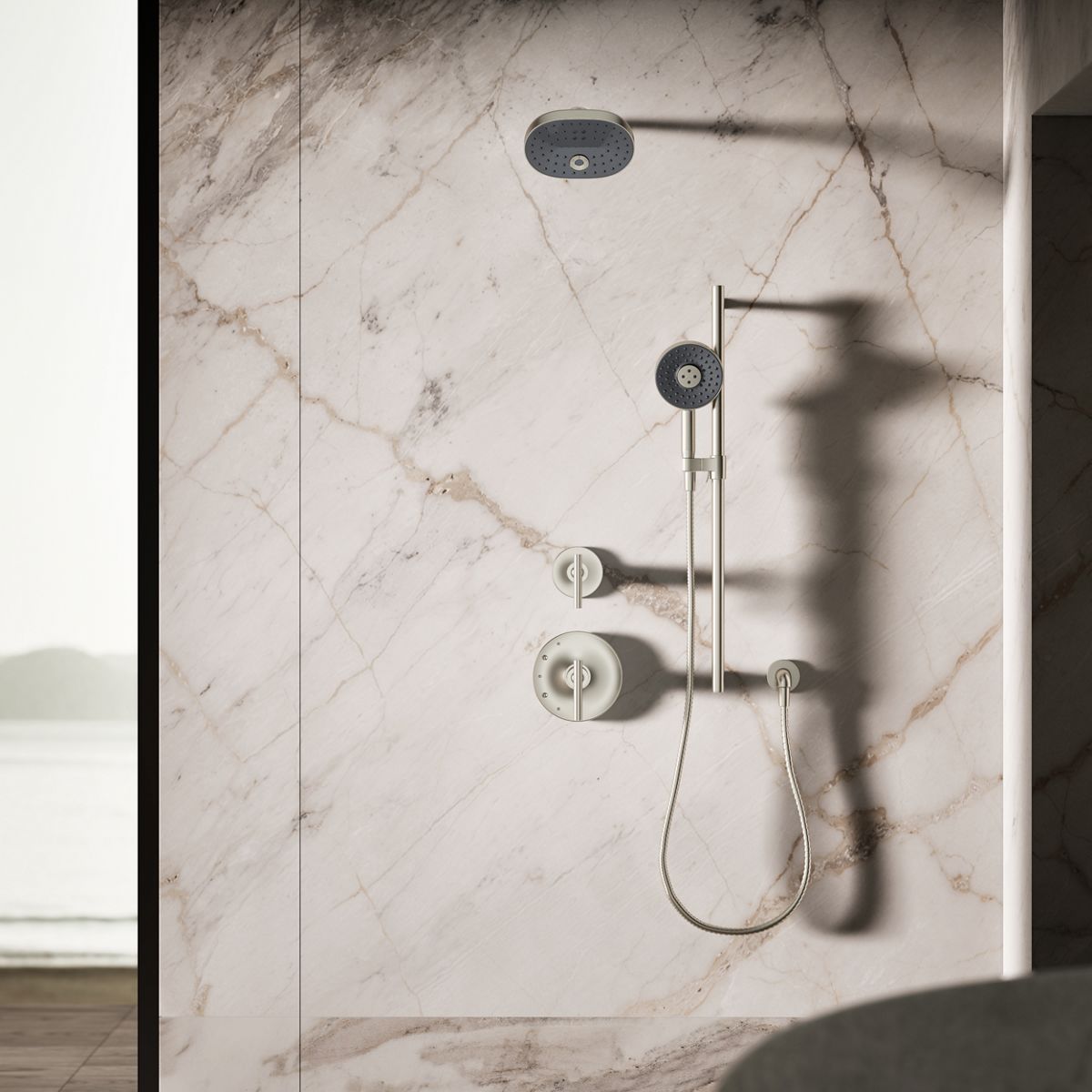 KOHLER K-26282-G Statement Round three-function handshower, 1.75 gpm