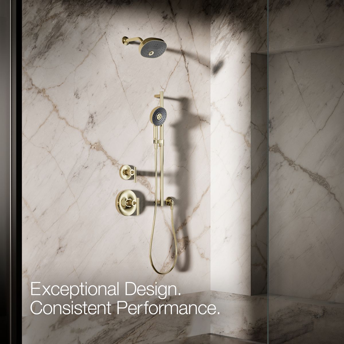 KOHLER K-26282-G Statement Round three-function handshower, 1.75 gpm