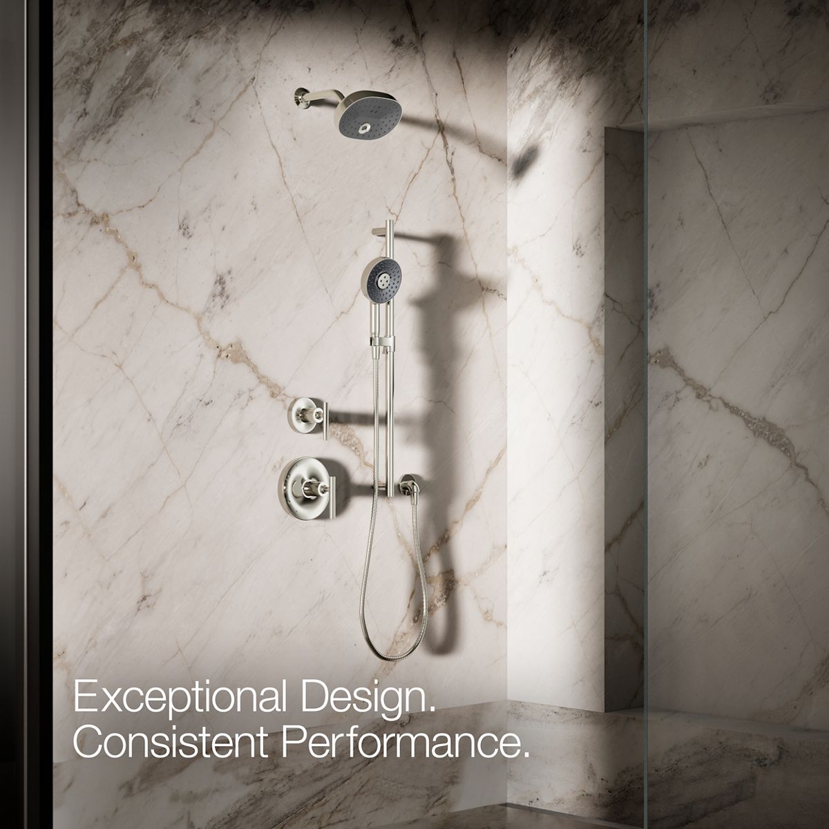 KOHLER K-26282-G Statement Round three-function handshower, 1.75 gpm