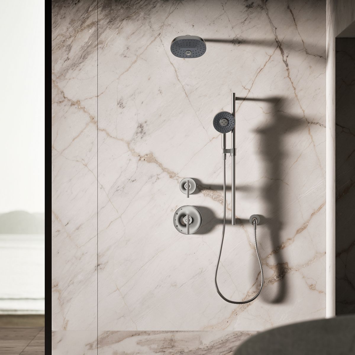 KOHLER K-26282-G Statement Round three-function handshower, 1.75 gpm