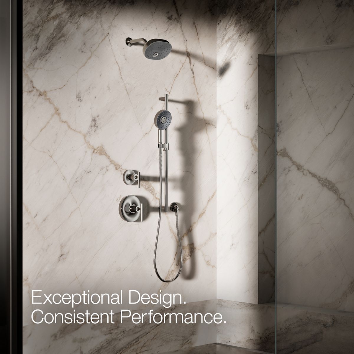 KOHLER K-26282-G Statement Round three-function handshower, 1.75 gpm