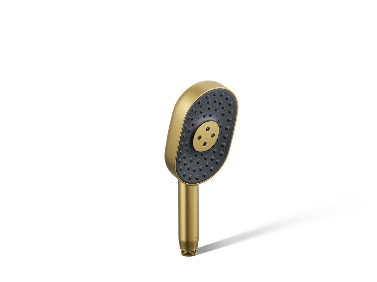 KOHLER K-26284 Statement Oblong three-function handshower, 2.5 gpm, vibrant brushed moderne brass