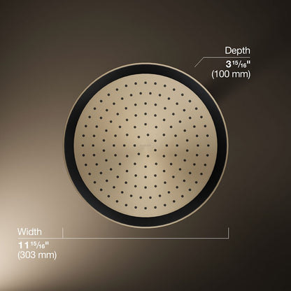 KOHLER K-26291 Statement® Round 12" Single-function Rainhead, 2.5 GPM, vibrant brushed bronze - view 5
