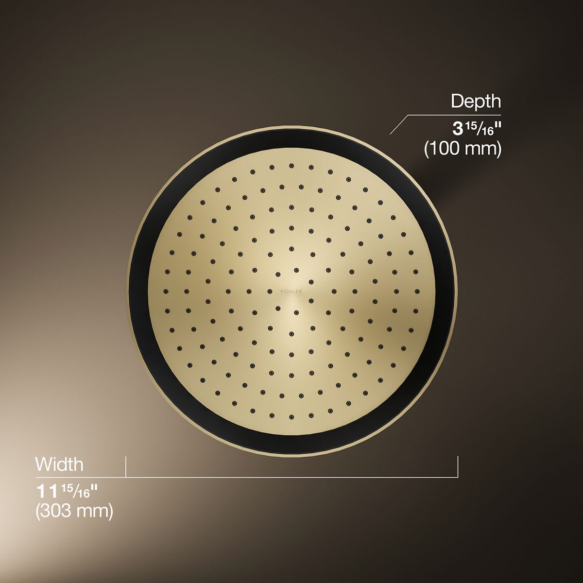 KOHLER K-26291 Statement® Round 12" Single-function Rainhead, 2.5 GPM
