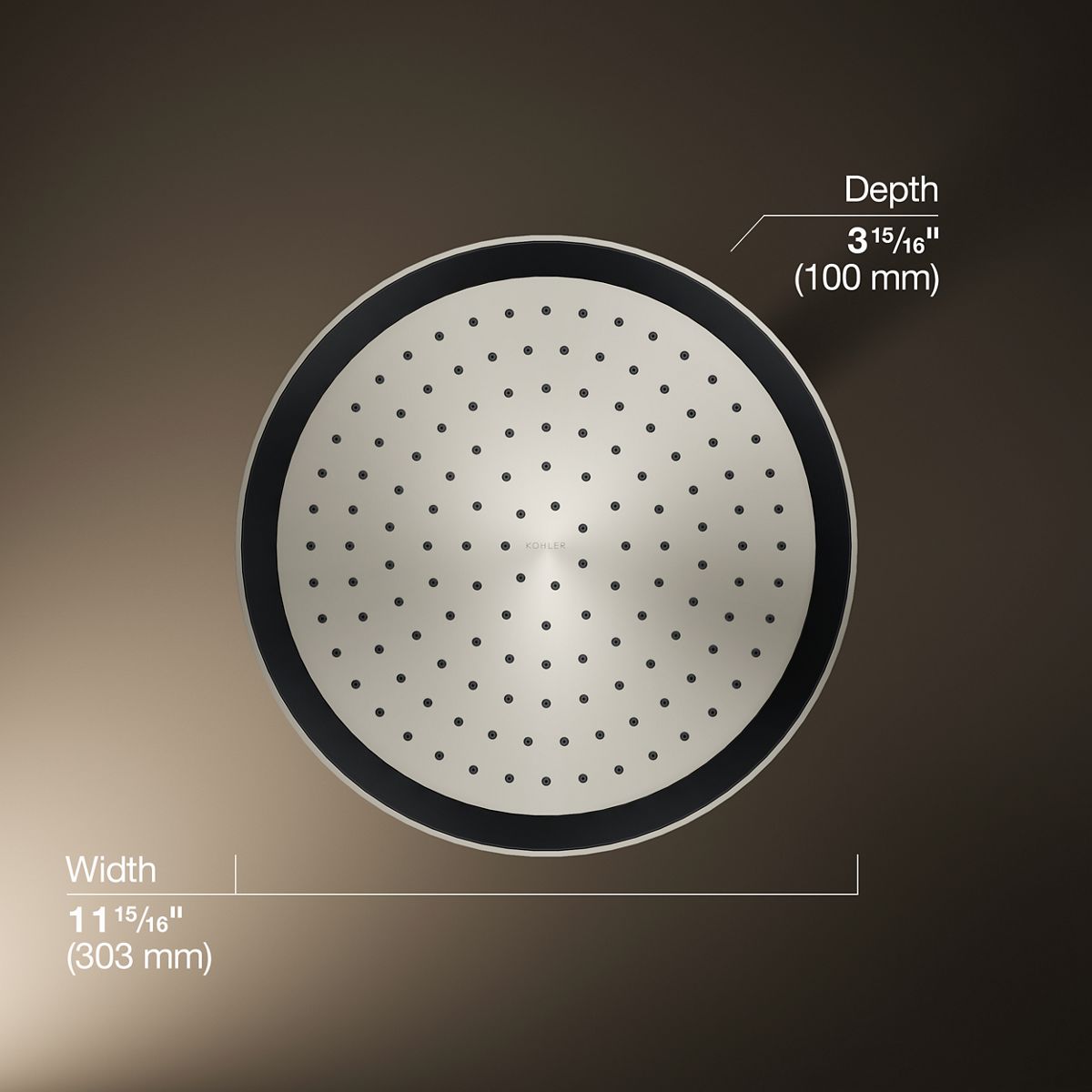 KOHLER K-26291 Statement® Round 12" Single-function Rainhead, 2.5 GPM, vibrant polished nickel - view 5