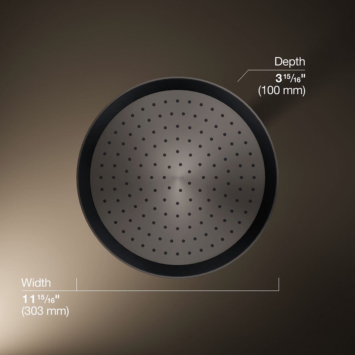 KOHLER K-26291 Statement® Round 12" Single-function Rainhead, 2.5 GPM, vibrant titanium - view 5