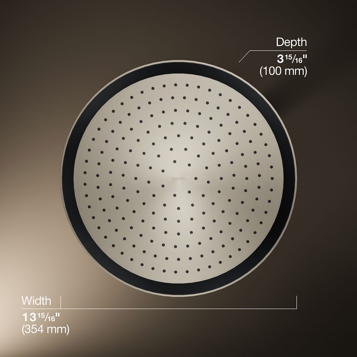 KOHLER K-26292 Statement® Round 14" Single-function Rainhead, 2.5 GPM, vibrant brushed nickel - view 5