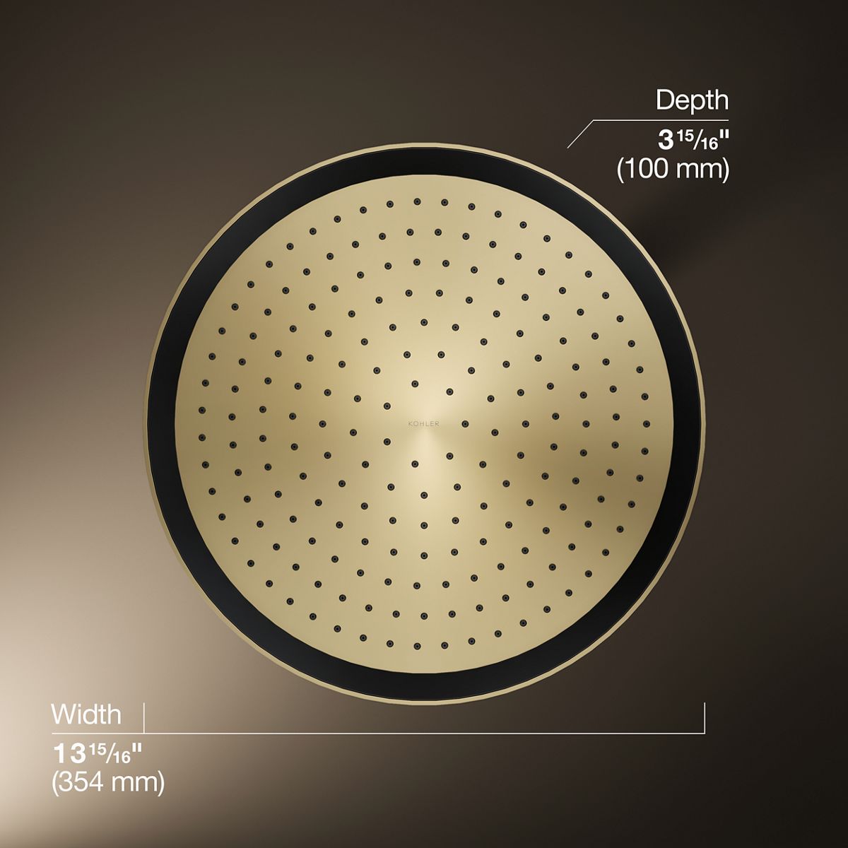 KOHLER K-26292 Statement® Round 14" Single-function Rainhead, 2.5 GPM
