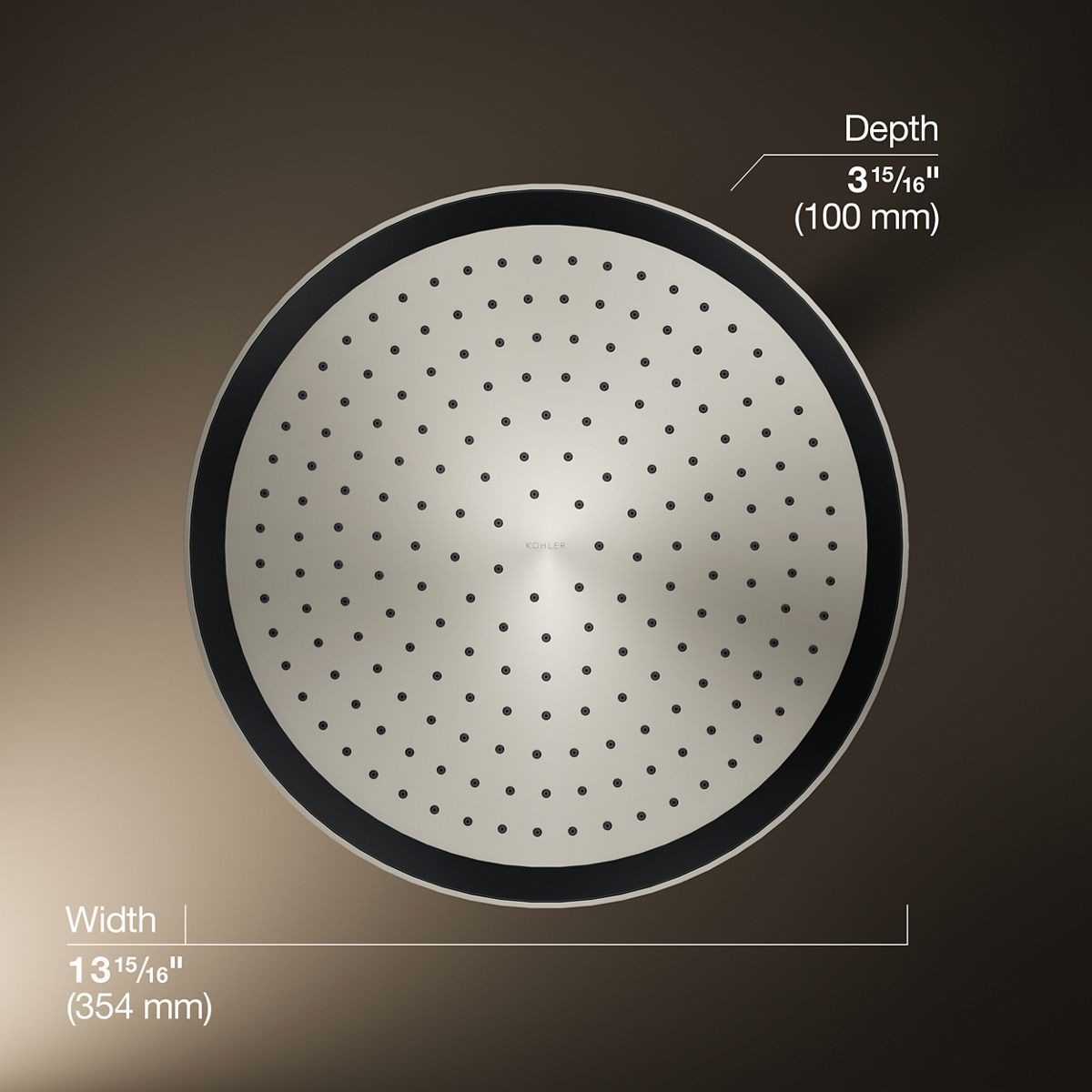 KOHLER K-26292 Statement® Round 14" Single-function Rainhead, 2.5 GPM