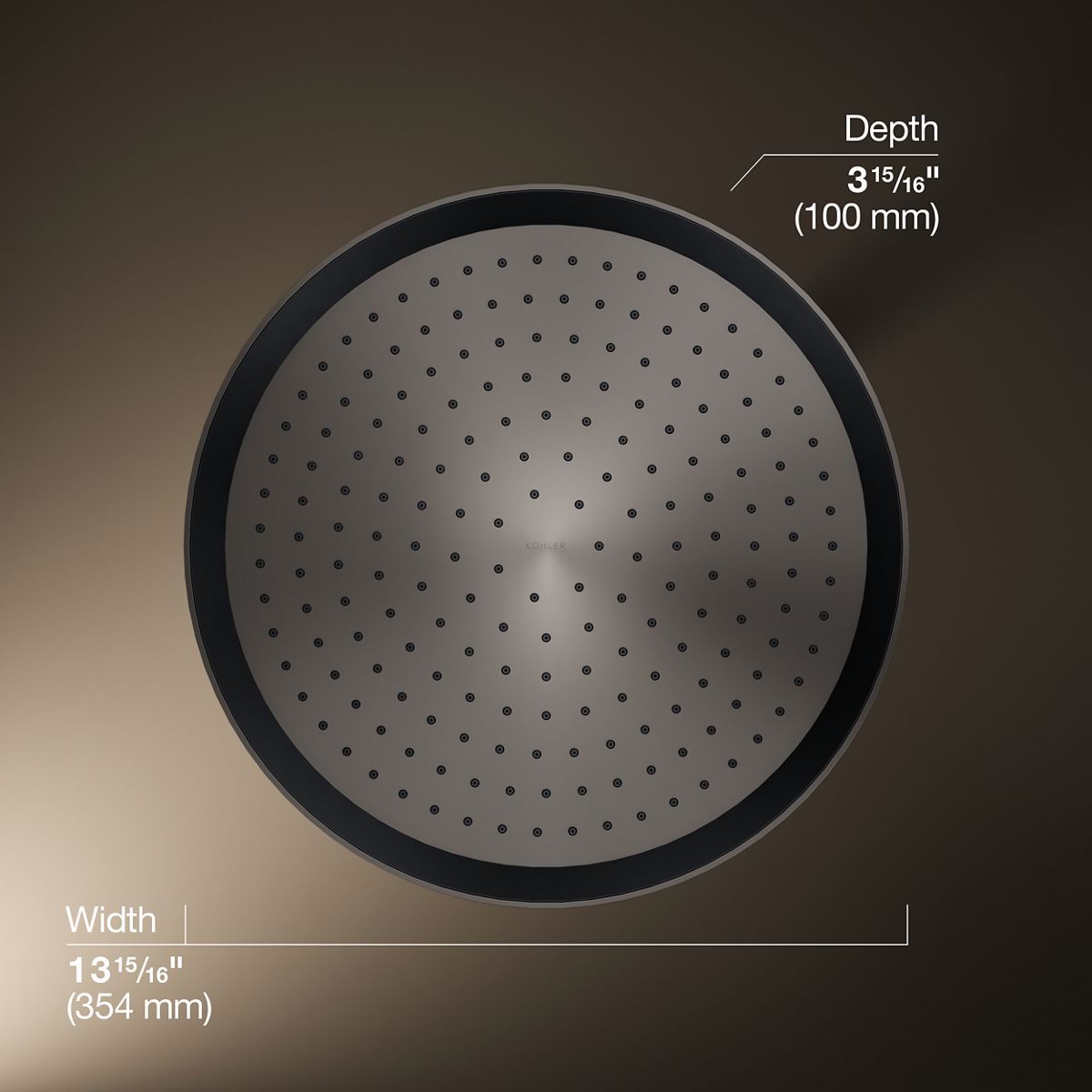 KOHLER K-26292 Statement® Round 14" Single-function Rainhead, 2.5 GPM, vibrant titanium - view 5