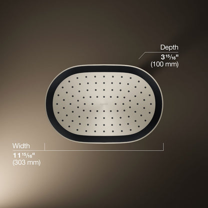 KOHLER K-26293 Statement® Oblong 12" Single-function Rainhead, 2.5 GPM