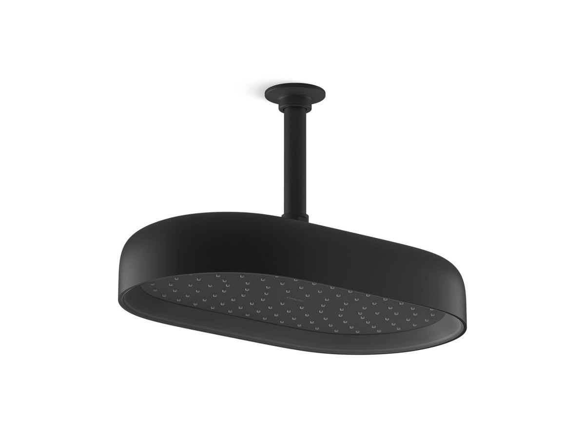 KOHLER K-26294 Statement® Oblong 14" Single-function Rainhead, 2.5 GPM, matte black