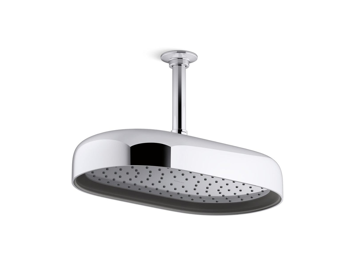 KOHLER K-26294 Statement® Oblong 14" Single-function Rainhead, 2.5 GPM, polished chrome