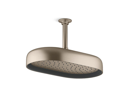 KOHLER K-26294 Statement® Oblong 14" Single-function Rainhead, 2.5 GPM, vibrant brushed bronze