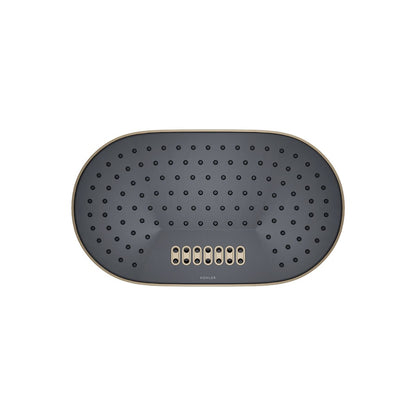 KOHLER K-26295-G Statement Oblong 14" two-function rainhead, 1.75 gpm