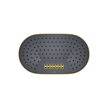 KOHLER K-26295-G Statement Oblong 14" two-function rainhead, 1.75 gpm