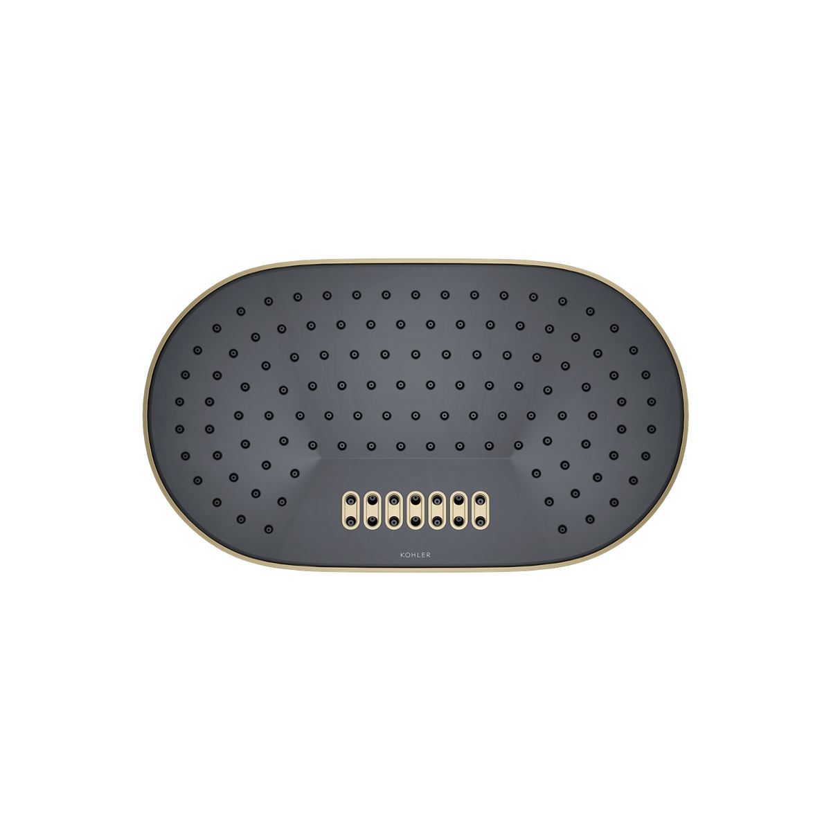KOHLER K-26295-G Statement Oblong 14" two-function rainhead, 1.75 gpm