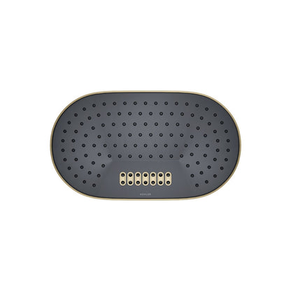 KOHLER K-26295-G Statement Oblong 14" two-function rainhead, 1.75 gpm