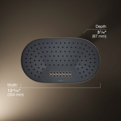 KOHLER K-26295-G Statement Oblong 14" two-function rainhead, 1.75 gpm