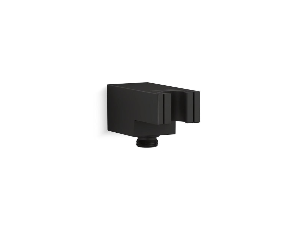 KOHLER K-26310 Statement Wall-mount handshower holder with supply elbow and check valve, matte black