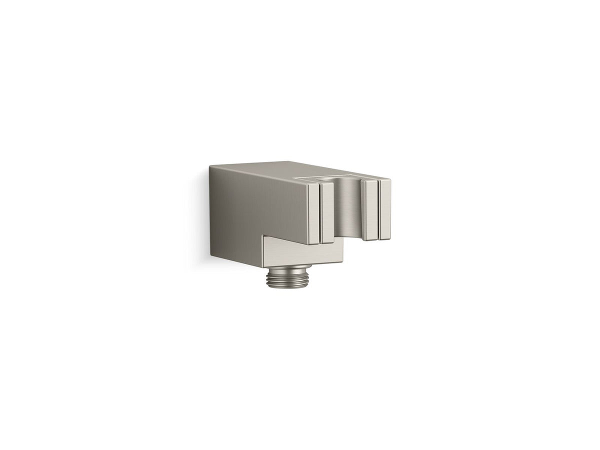 KOHLER K-26310 Statement Wall-mount handshower holder with supply elbow and check valve, vibrant brushed nickel