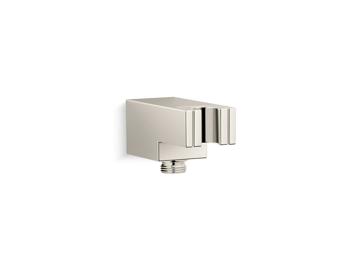 KOHLER K-26310 Statement Wall-mount handshower holder with supply elbow and check valve, vibrant polished nickel