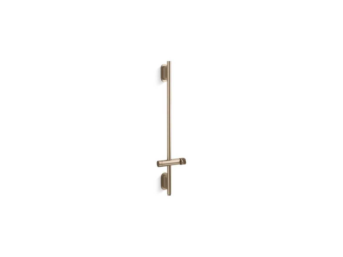 KOHLER K-26314 Statement 32" deluxe slidebar with integrated water supply, vibrant brushed bronze