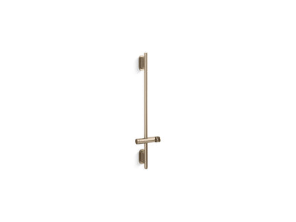 KOHLER K-26314 Statement 32" deluxe slidebar with integrated water supply, vibrant brushed bronze