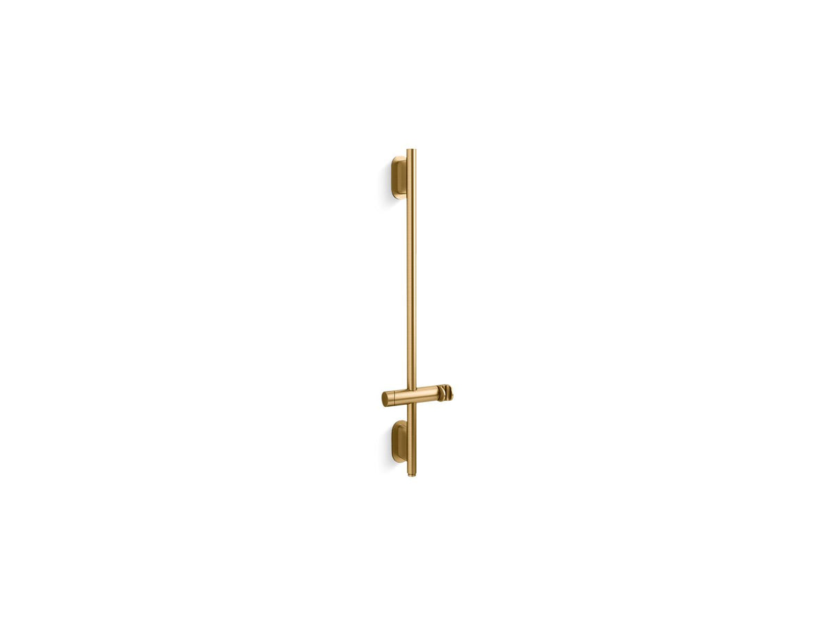 KOHLER K-26314 Statement 32" deluxe slidebar with integrated water supply, vibrant brushed moderne brass