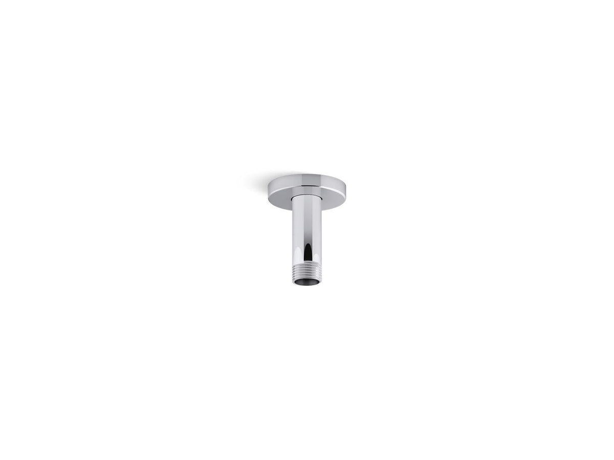 KOHLER K-26319 Statement 3" ceiling-mount single-function rainhead arm and flange, polished chrome
