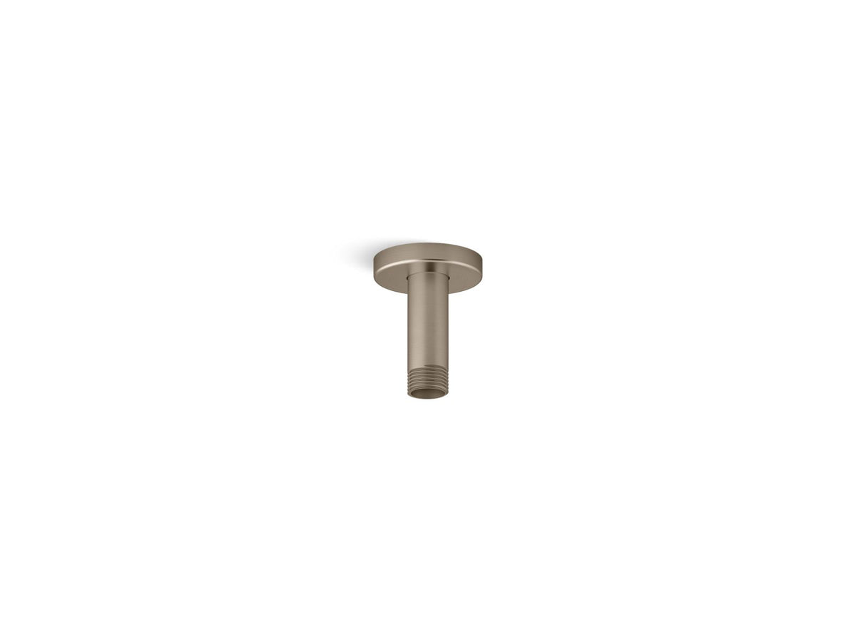 KOHLER K-26319 Statement 3" ceiling-mount single-function rainhead arm and flange, vibrant brushed bronze