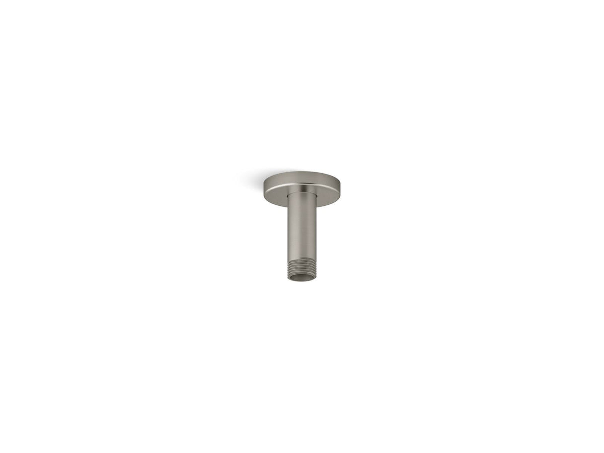 KOHLER K-26319 Statement 3" ceiling-mount single-function rainhead arm and flange, vibrant brushed nickel