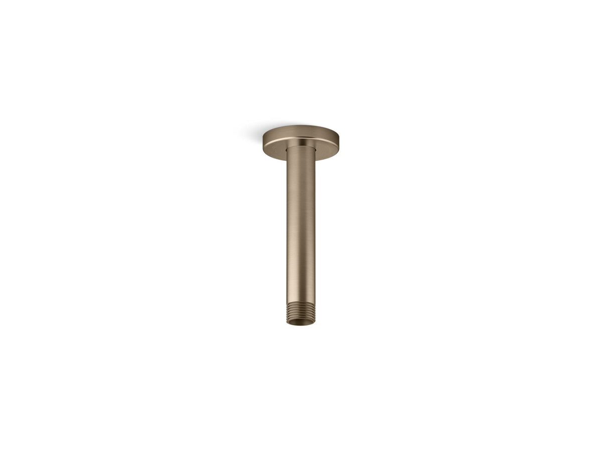 KOHLER K-26320 Statement 6" ceiling-mount single-function rainhead arm and flange, vibrant brushed bronze