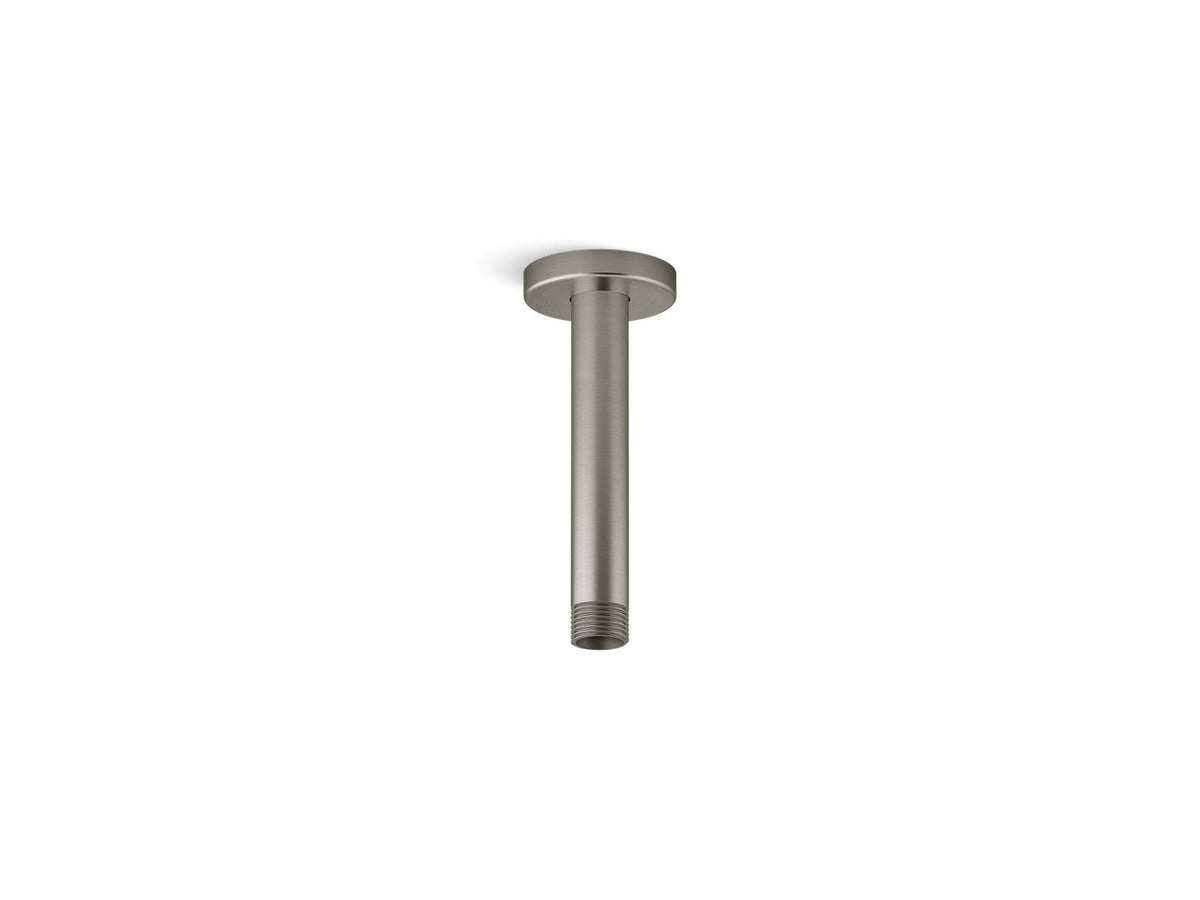 KOHLER K-26320 Statement 6" ceiling-mount single-function rainhead arm and flange, vibrant brushed nickel