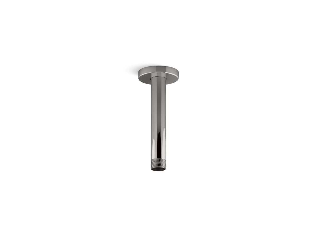 KOHLER K-26320 Statement 6" ceiling-mount single-function rainhead arm and flange, vibrant titanium