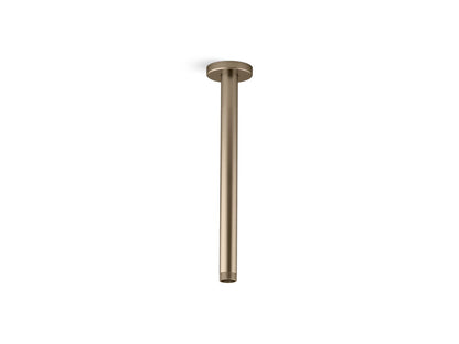 KOHLER K-26321 Statement 12" ceiling-mount single-function rainhead arm and flange, vibrant brushed bronze