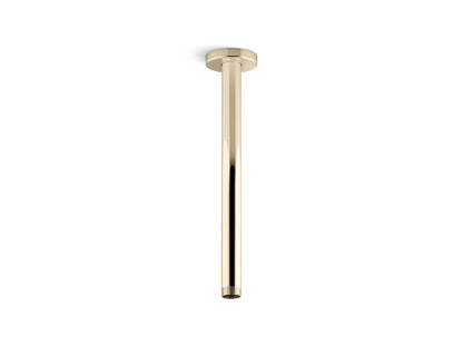 KOHLER K-26321 Statement 12" ceiling-mount single-function rainhead arm and flange, vibrant french gold