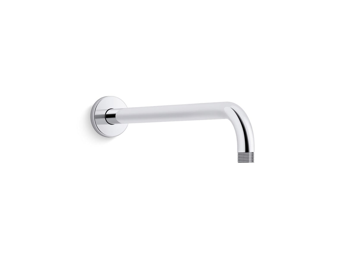 KOHLER K-26322 Statement 15-1/2" wall-mount single-function rainhead arm and flange, polished chrome