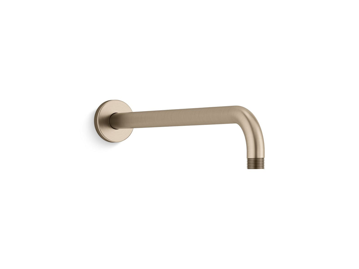 KOHLER K-26322 Statement 15-1/2" wall-mount single-function rainhead arm and flange, vibrant brushed bronze