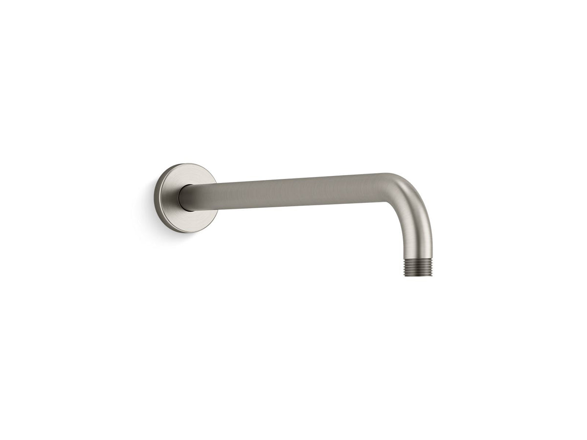 KOHLER K-26322 Statement 15-1/2" wall-mount single-function rainhead arm and flange, vibrant brushed nickel