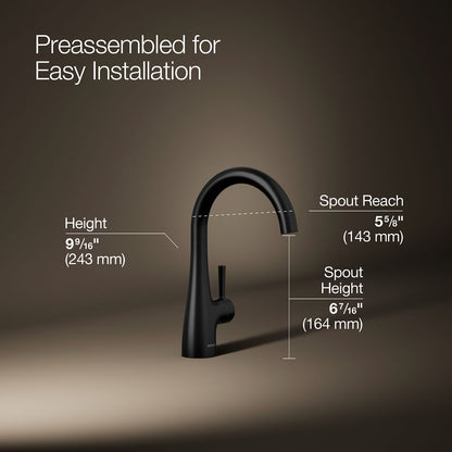 KOHLER K-26368 Transitional Beverage faucet, matte black - view 3
