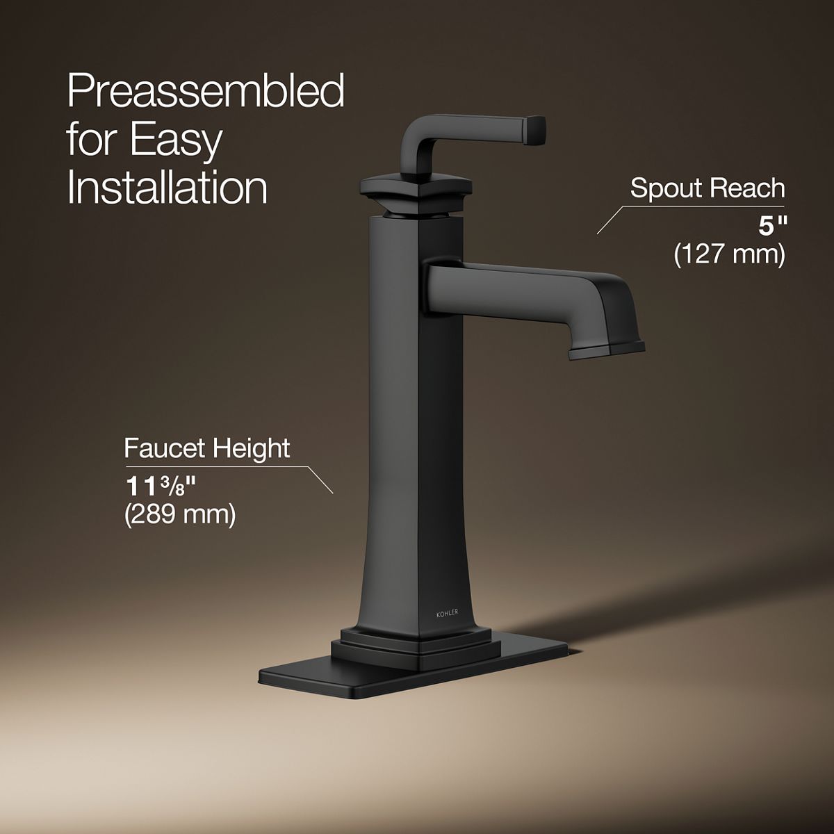 KOHLER K-26430-4K Riff Tall single-handle bathroom sink faucet, 1.0 gpm