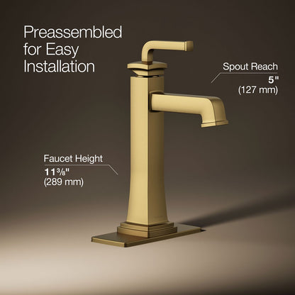 KOHLER K-26430-4K Riff Tall single-handle bathroom sink faucet, 1.0 gpm