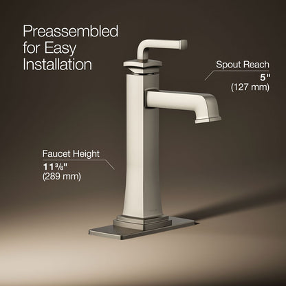 KOHLER K-26430-4K Riff Tall single-handle bathroom sink faucet, 1.0 gpm