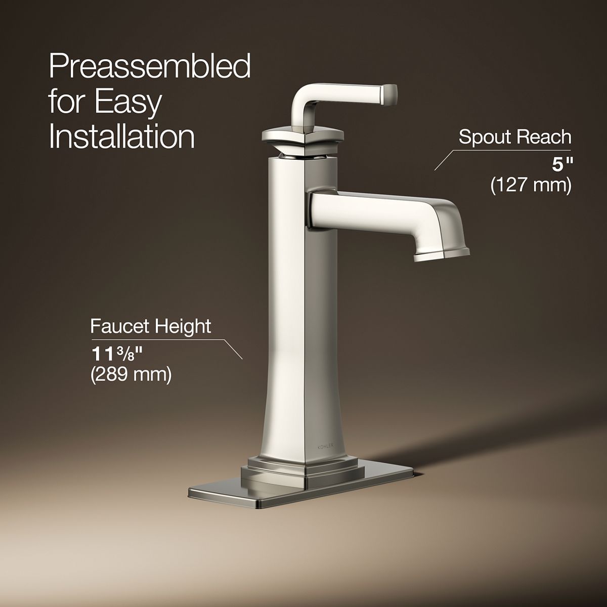 KOHLER K-26430-4K Riff Tall single-handle bathroom sink faucet, 1.0 gpm