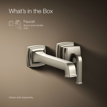 KOHLER K-26431-4 Riff Wall-mount single-handle bathroom sink faucet, 1.2 gpm